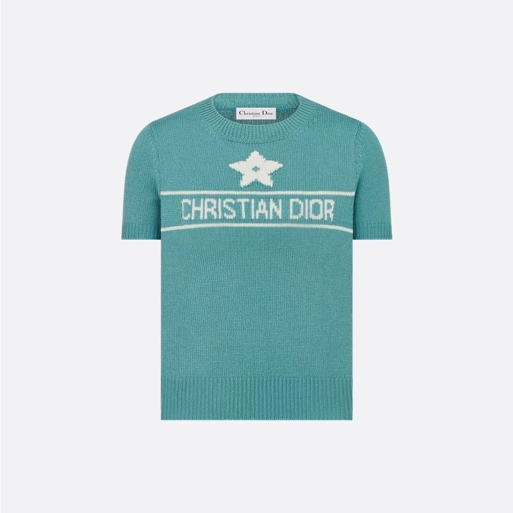 Dior Teal Knit Sweater with Star
